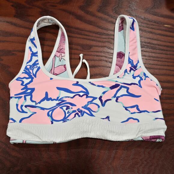 Maaji Multi Color Reversable Floral & Geometric Bikini Top Swimwear Sporty Swim - Picture 10 of 12